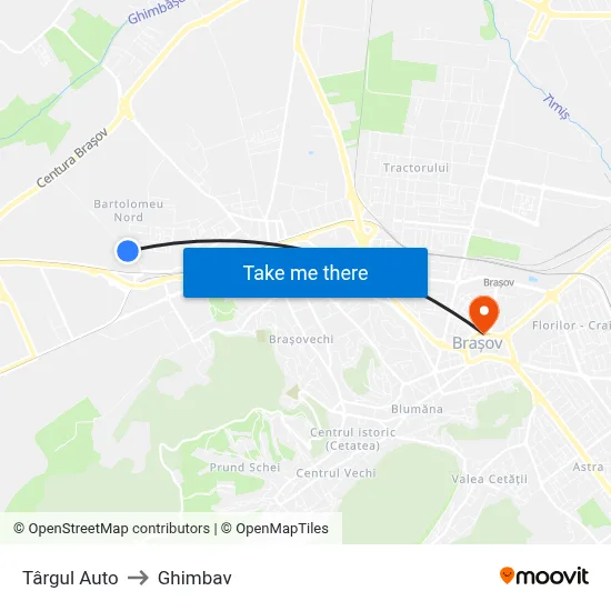 Târgul Auto to Ghimbav map