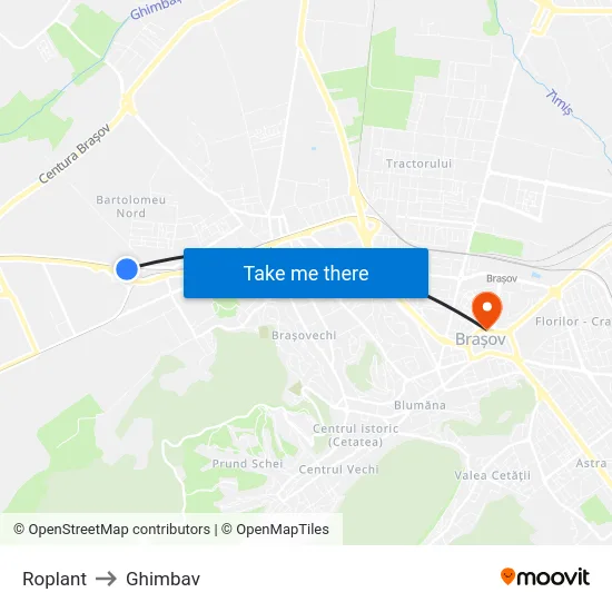 Roplant to Ghimbav map