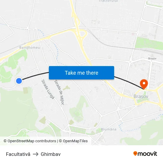 Facultativă to Ghimbav map