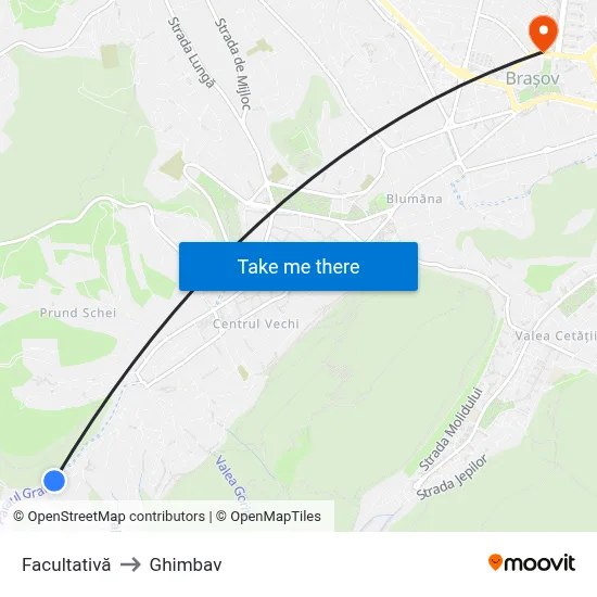 Facultativă to Ghimbav map