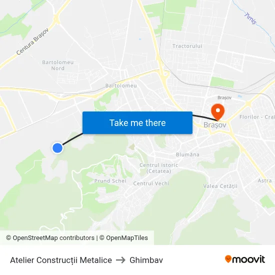 Atelier Construcții Metalice to Ghimbav map