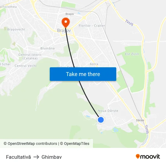 Facultativă to Ghimbav map