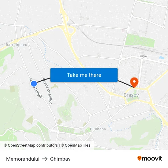 Memorandului to Ghimbav map