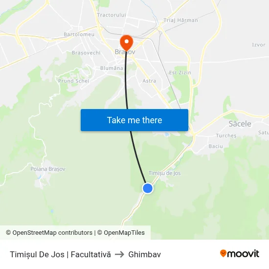 Timișul De Jos | Facultativă to Ghimbav map
