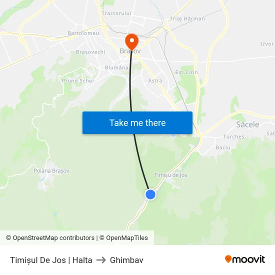 Timișul De Jos | Halta to Ghimbav map