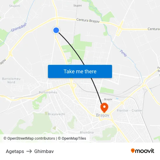 Agetaps to Ghimbav map