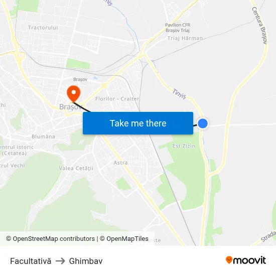 Facultativă to Ghimbav map