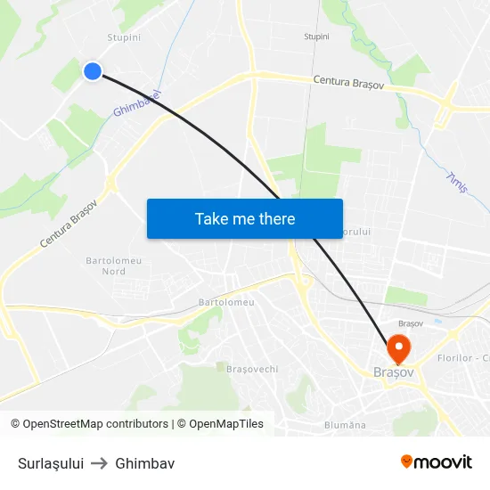 Surlaşului to Ghimbav map