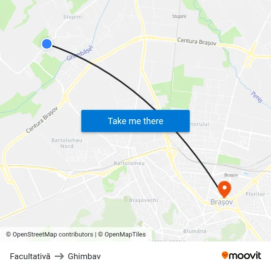 Facultativă to Ghimbav map