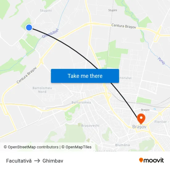 Facultativă to Ghimbav map