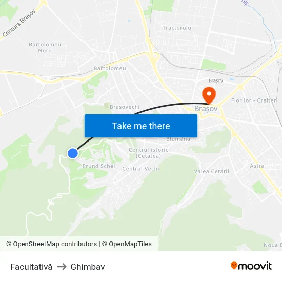 Facultativă to Ghimbav map