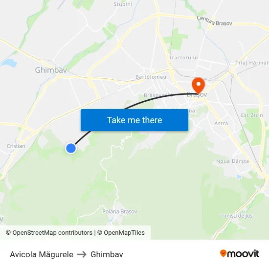 Avicola Măgurele to Ghimbav map