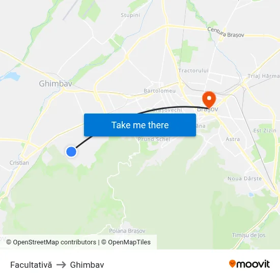 Facultativă to Ghimbav map