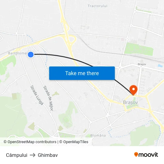 Câmpului to Ghimbav map