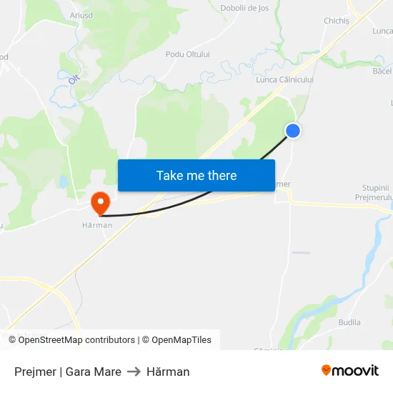 Prejmer | Gara Mare to Hărman map