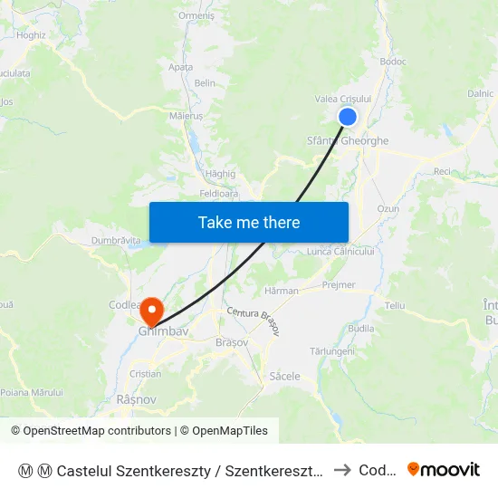 Ⓜ Ⓜ Castelul Szentkereszty / Szentkereszty Kastély to Codlea map