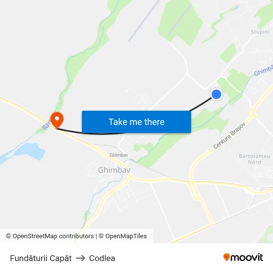 Fundăturii Capăt to Codlea map