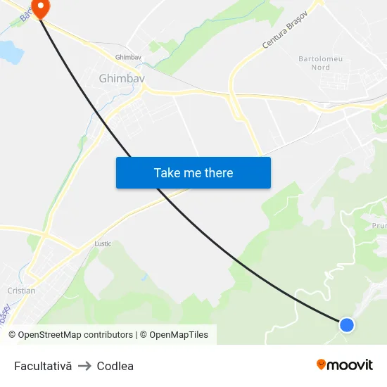 Facultativă to Codlea map