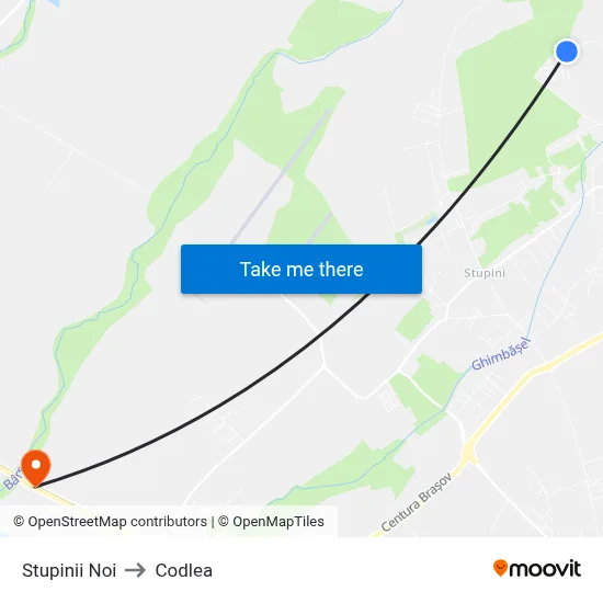 Stupinii Noi to Codlea map