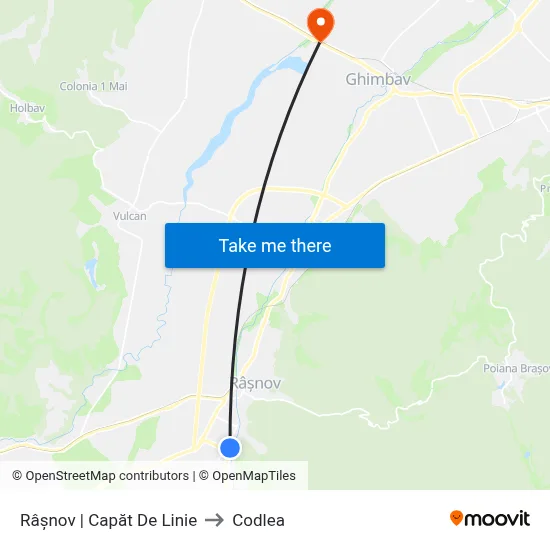 Râșnov | Capăt De Linie to Codlea map