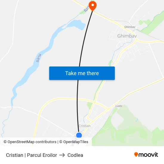 Cristian | Parcul Eroilor to Codlea map