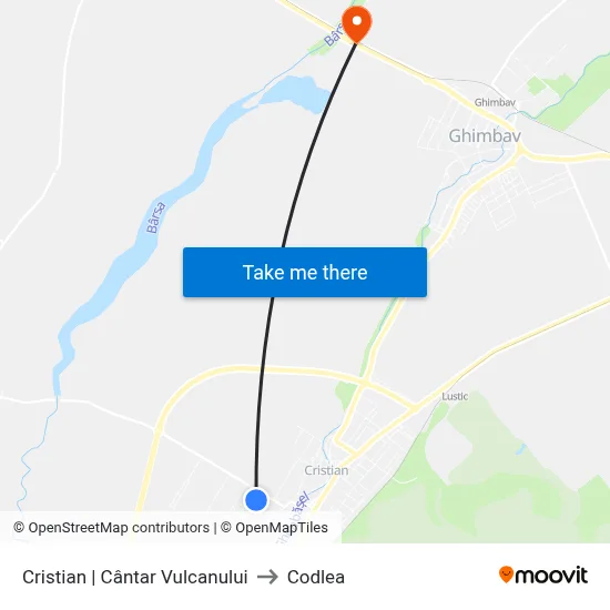 Cristian | Cântar Vulcanului to Codlea map
