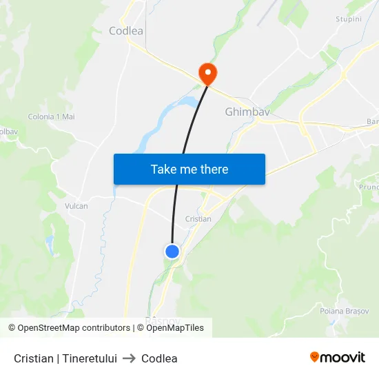 Cristian | Tineretului to Codlea map