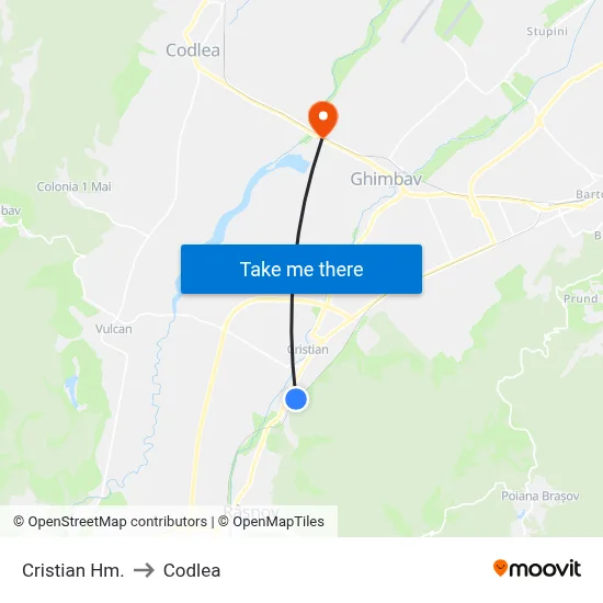 Cristian Hm. to Codlea map