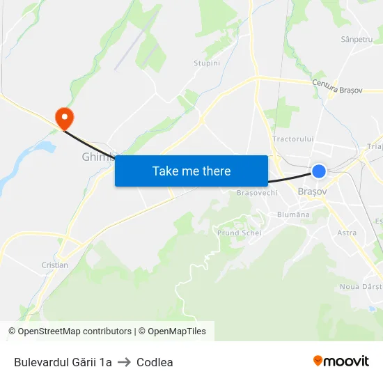 Bulevardul Gării 1a to Codlea map