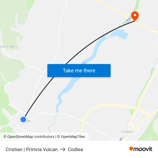 Cristian | Primria Vulcan to Codlea map