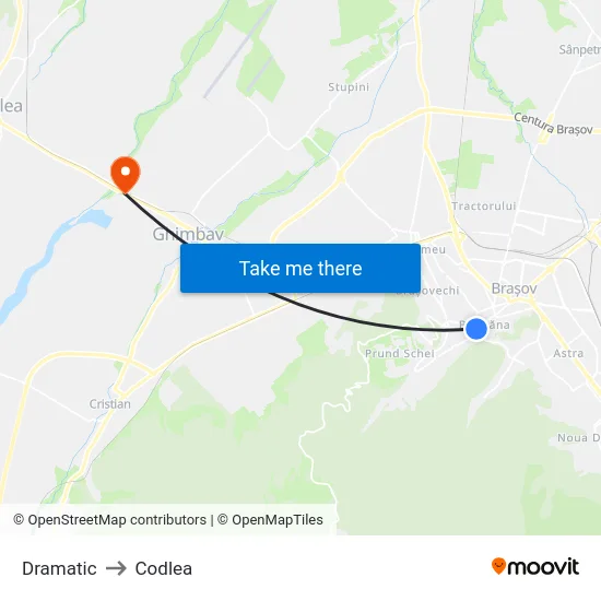 Dramatic to Codlea map