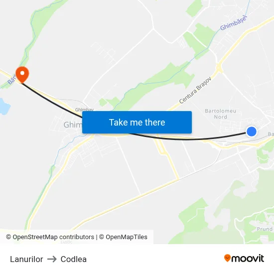 Lanurilor to Codlea map