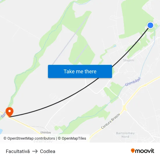 Facultativă to Codlea map