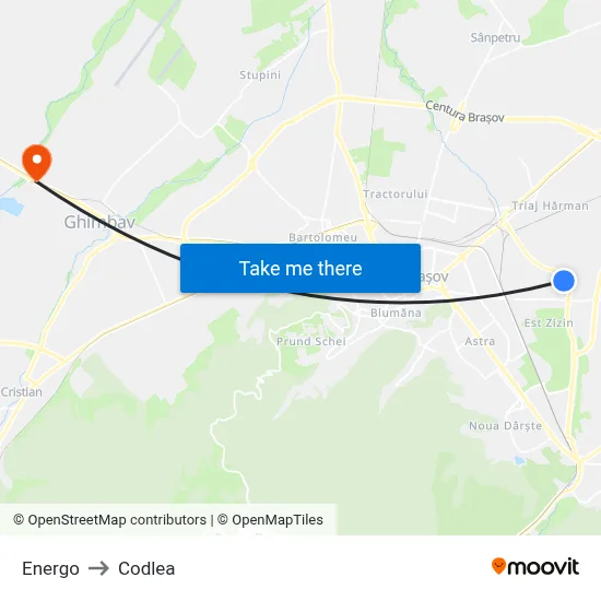 Energo to Codlea map