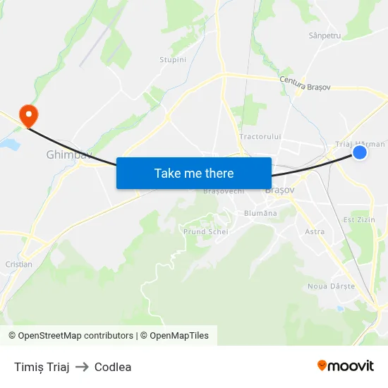 Timiș Triaj to Codlea map