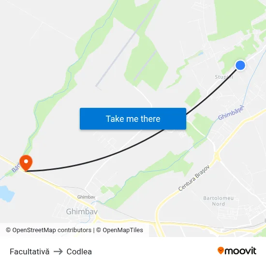 Facultativă to Codlea map