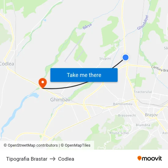 Tipografia Brastar to Codlea map