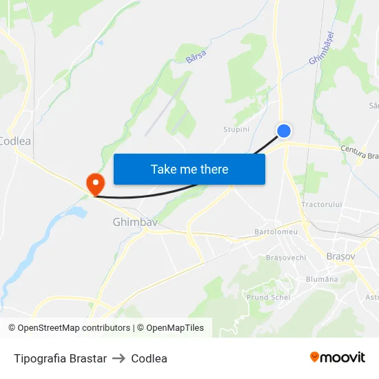 Tipografia Brastar to Codlea map