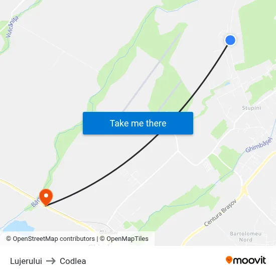 Lujerului to Codlea map