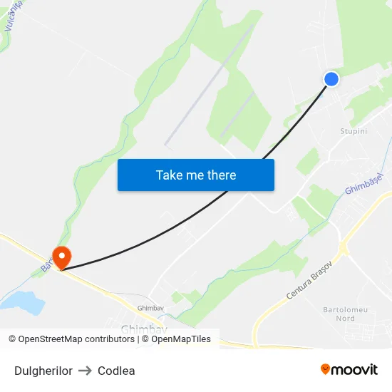 Dulgherilor to Codlea map