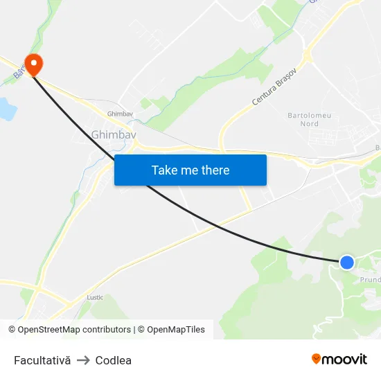 Facultativă to Codlea map