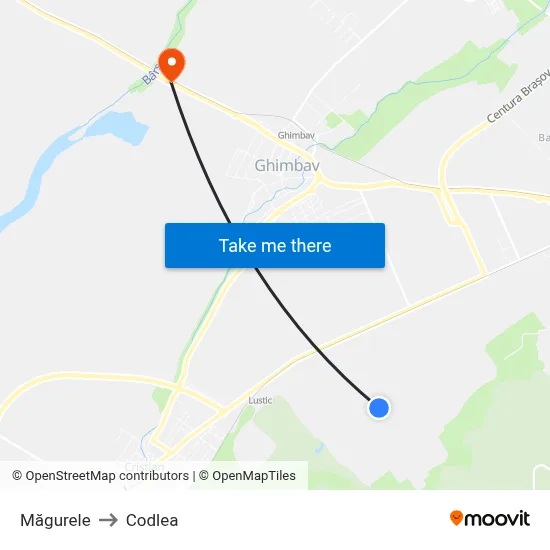 Măgurele to Codlea map