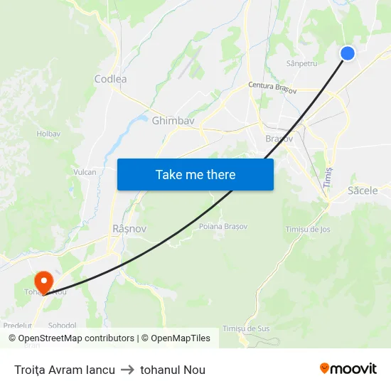 Troiţa Avram Iancu to tohanul Nou map