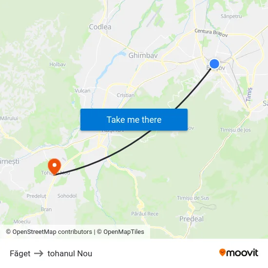 Făget to tohanul Nou map