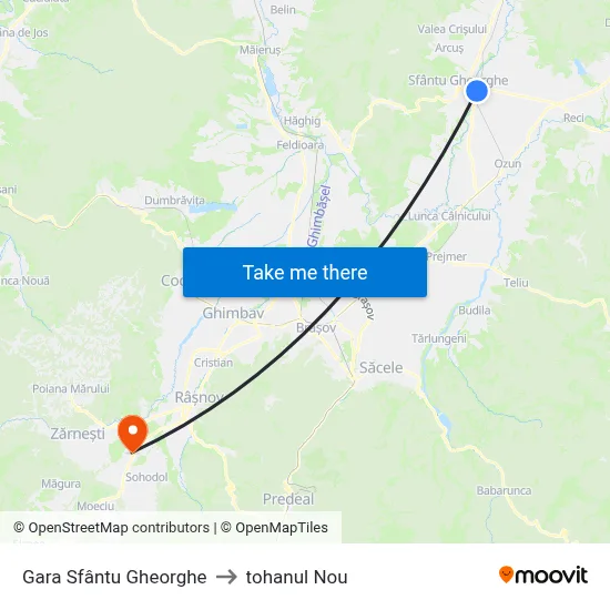 Gara Sfântu Gheorghe to tohanul Nou map