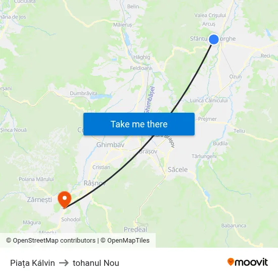 Piața Kálvin to tohanul Nou map
