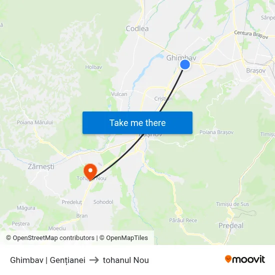 Ghimbav | Gențianei to tohanul Nou map