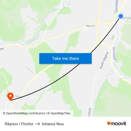 Râșnov | Florilor to tohanul Nou map