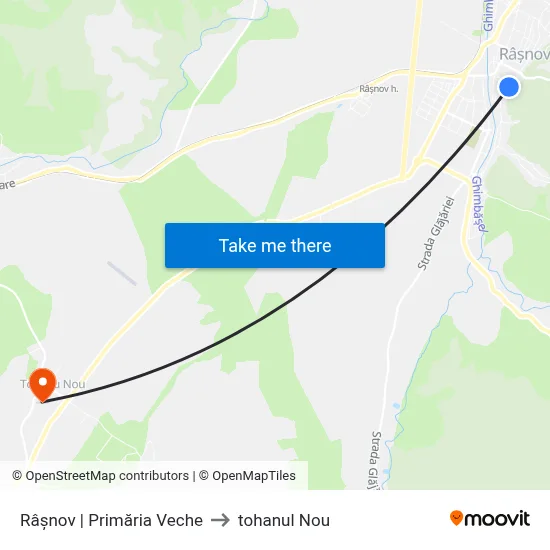 Râșnov | Primăria Veche to tohanul Nou map