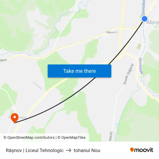 Râșnov | Liceul Tehnologic to tohanul Nou map